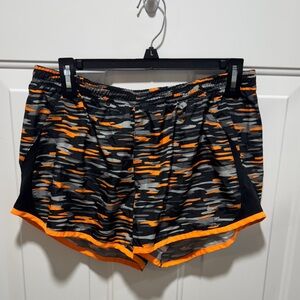 Nike Black and Orange Athletic Shorts